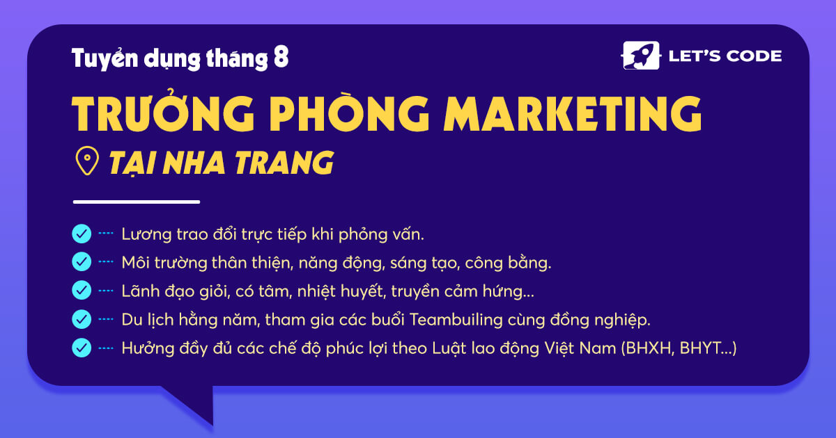 Tuyển Dụng Trưởng Phòng Marketing Tại Nha Trang
